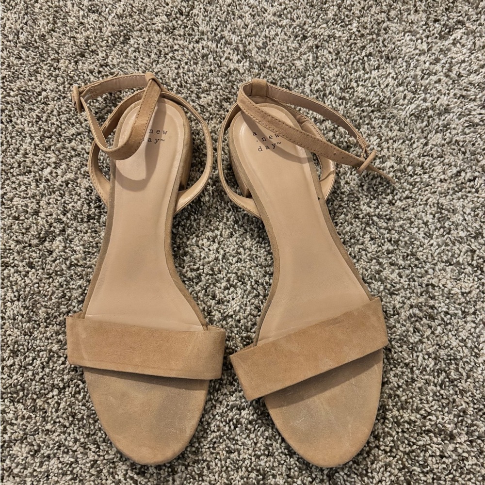 Beige Ankle Strap Sandals